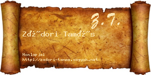 Zádori Tamás névjegykártya